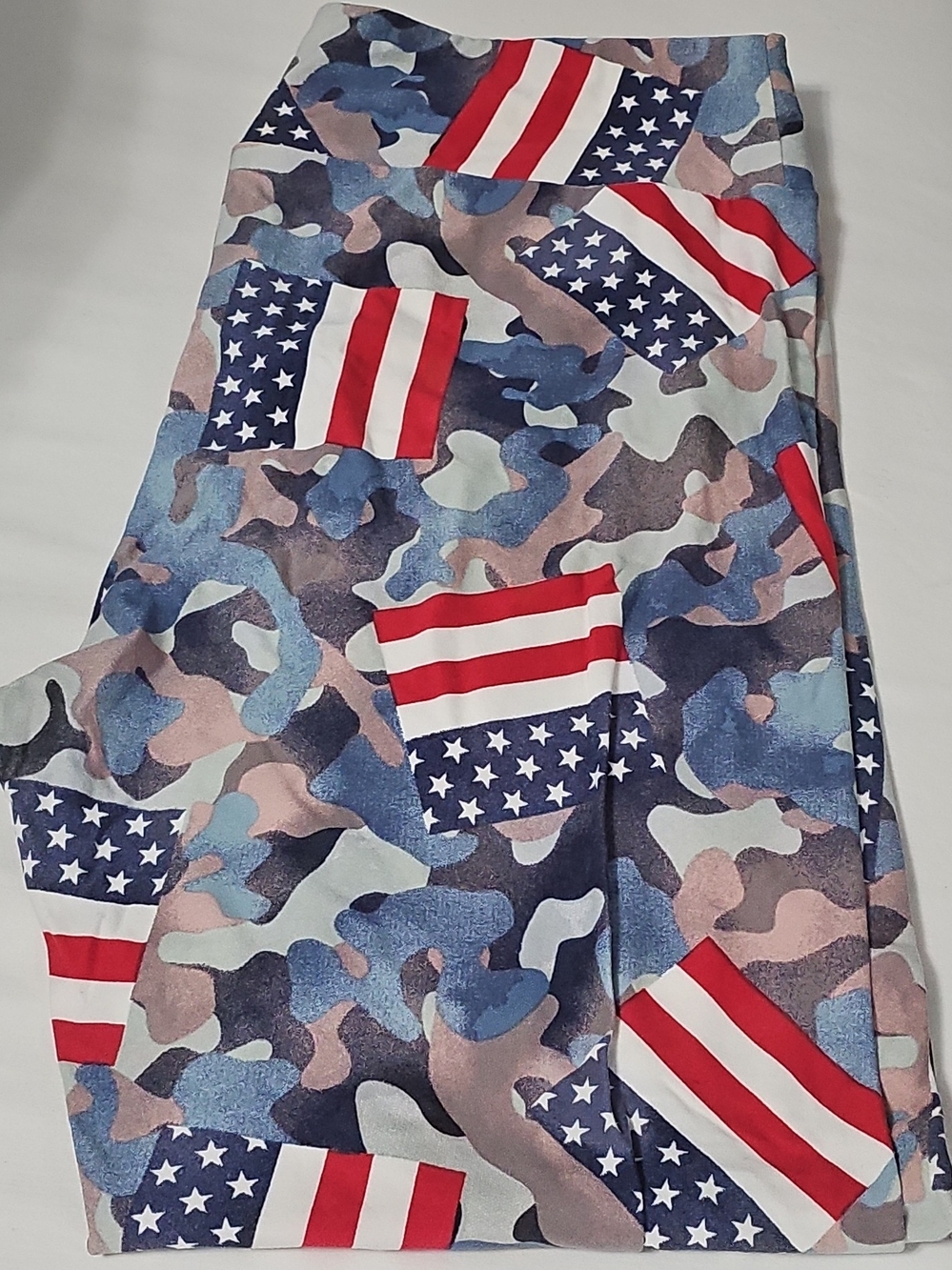 LuLaRoe American Flag Camo Leggings - Blue, Red, White